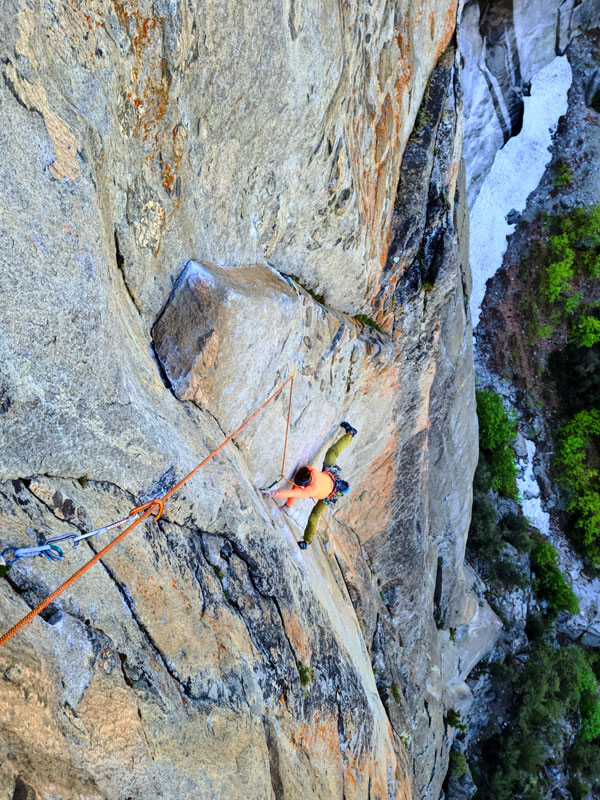 Amity stemming the initial crux pitch